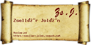 Zsellér Jolán névjegykártya